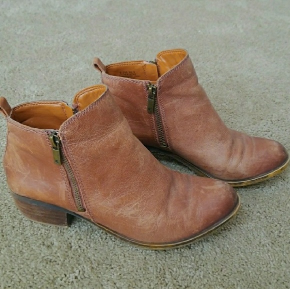 lucky brand cognac booties